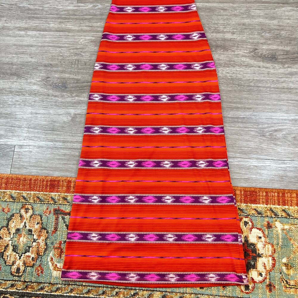 Wrangler Red Orange Western Aztec Sleeveless Scoop Neck Maxi Dress (Sz XS) - Picture 8 of 14